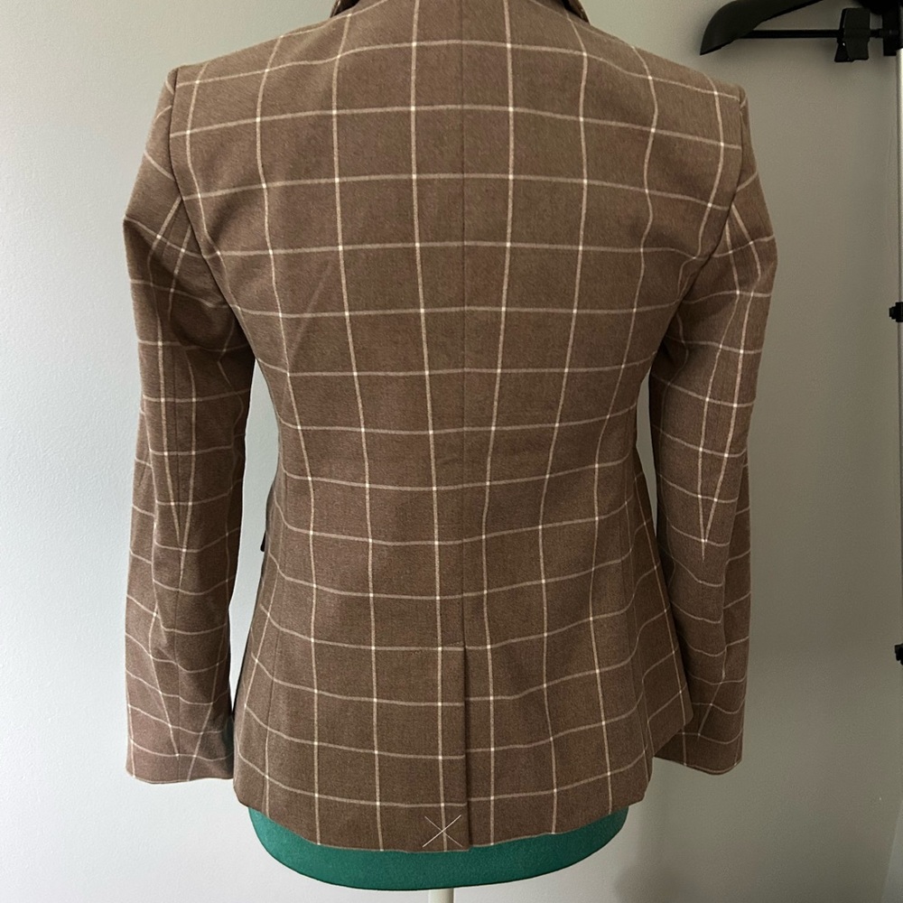 LOFT Brown Blazer with Windowpane Check - Picture 2 of 4